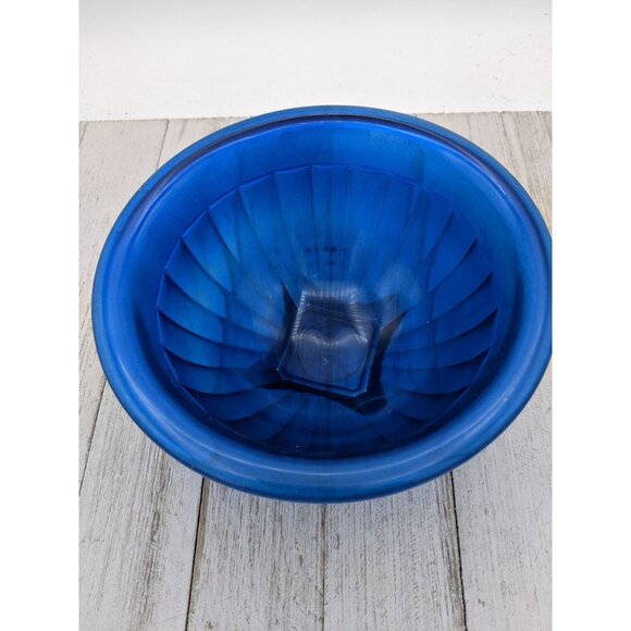 Vintage 6" by 2 3/4" Ribbed Cobalt Blue Mixing Bowl - Picture 2 of 7